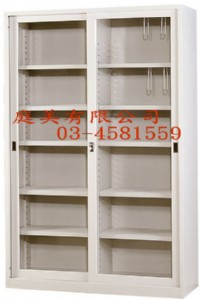 TMJ132-14連座鋼製書櫃(全直玻有中格) 118x